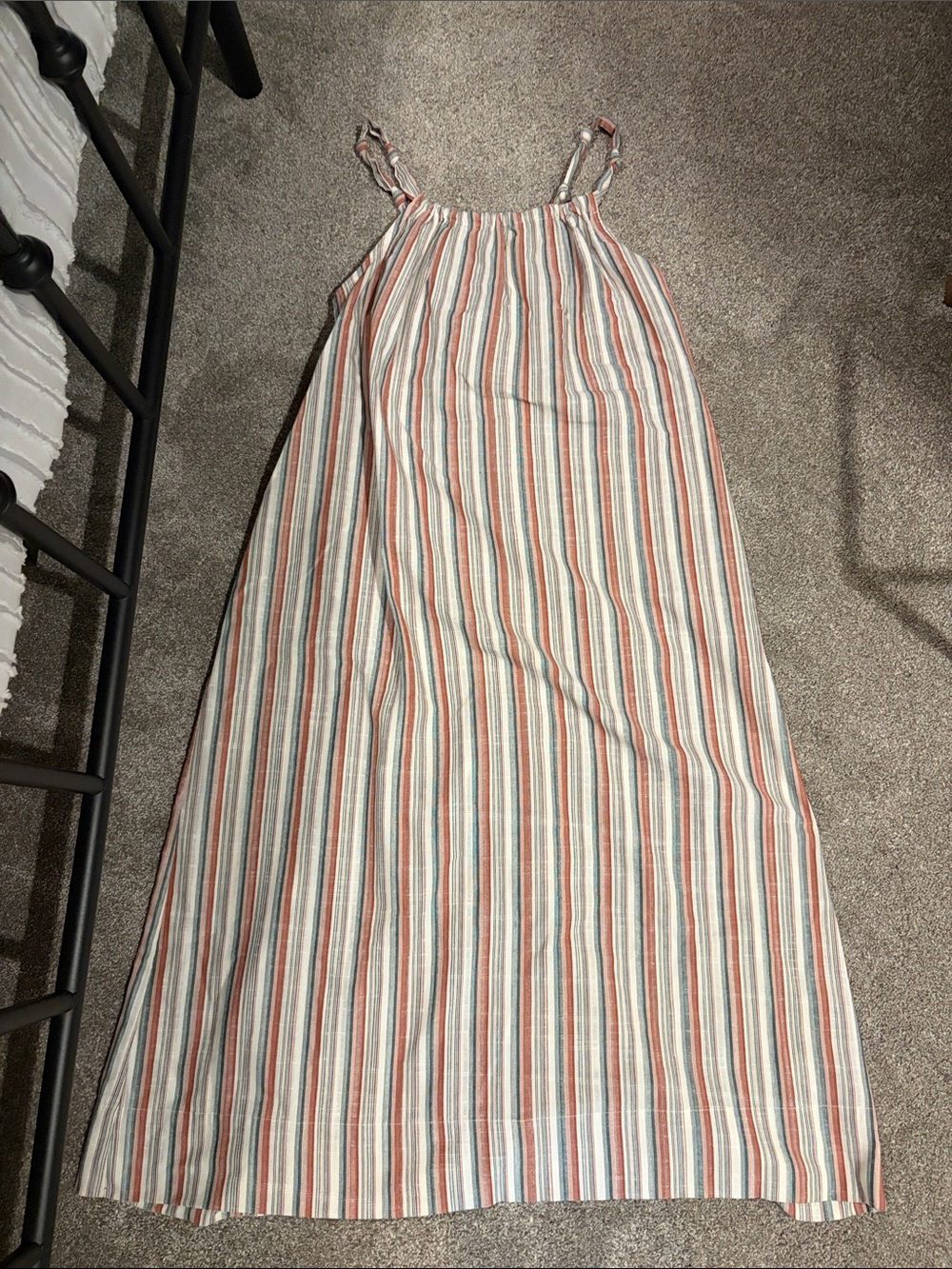 emory park Striped Maxi Dress in Cream, Red, Blue
